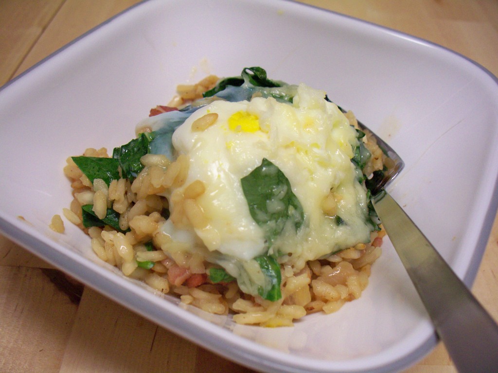 Poached Eggs + Baked Risotto = YUM